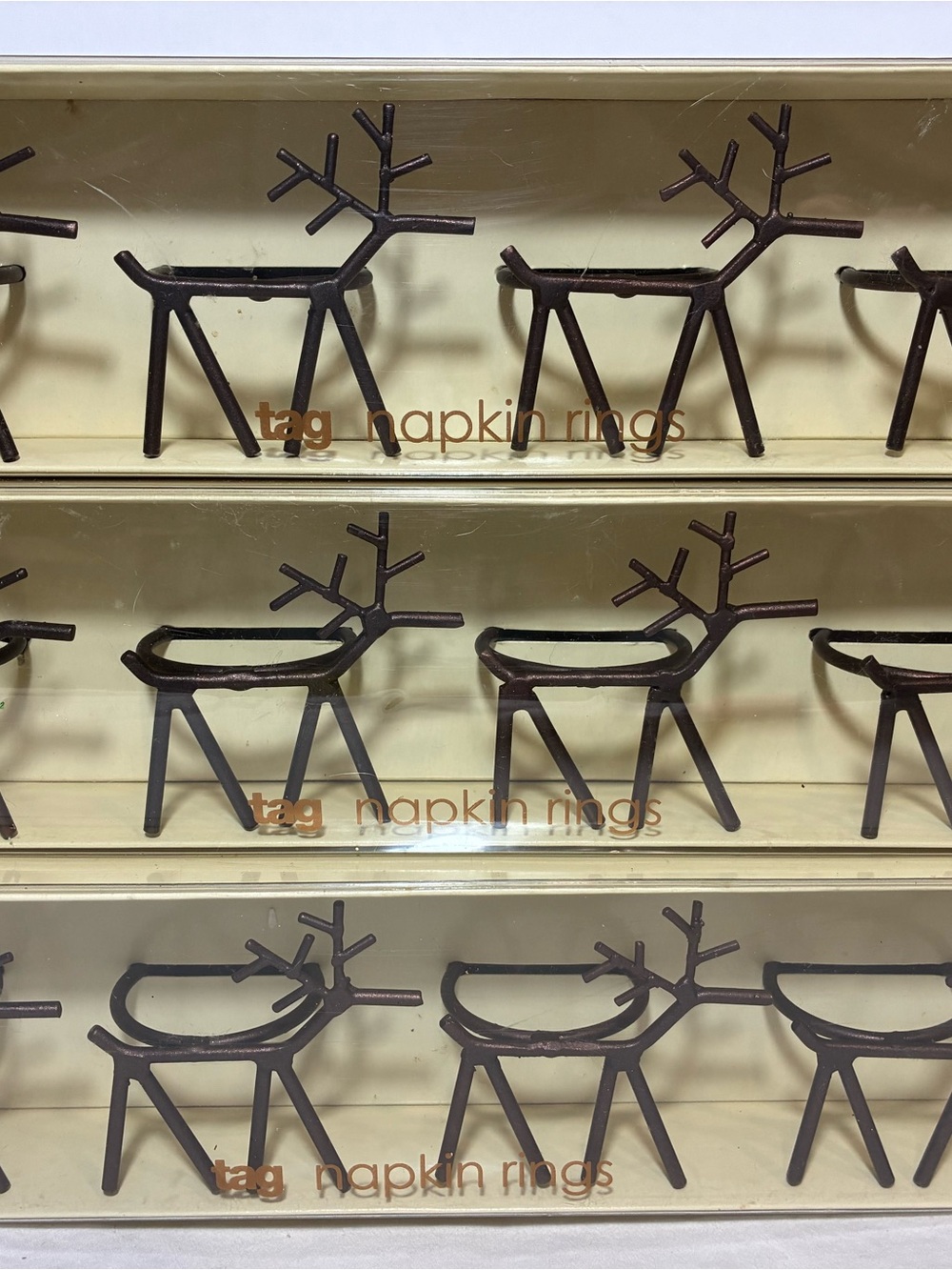 Tag Brown Reindeer Napkin Rings - Set
